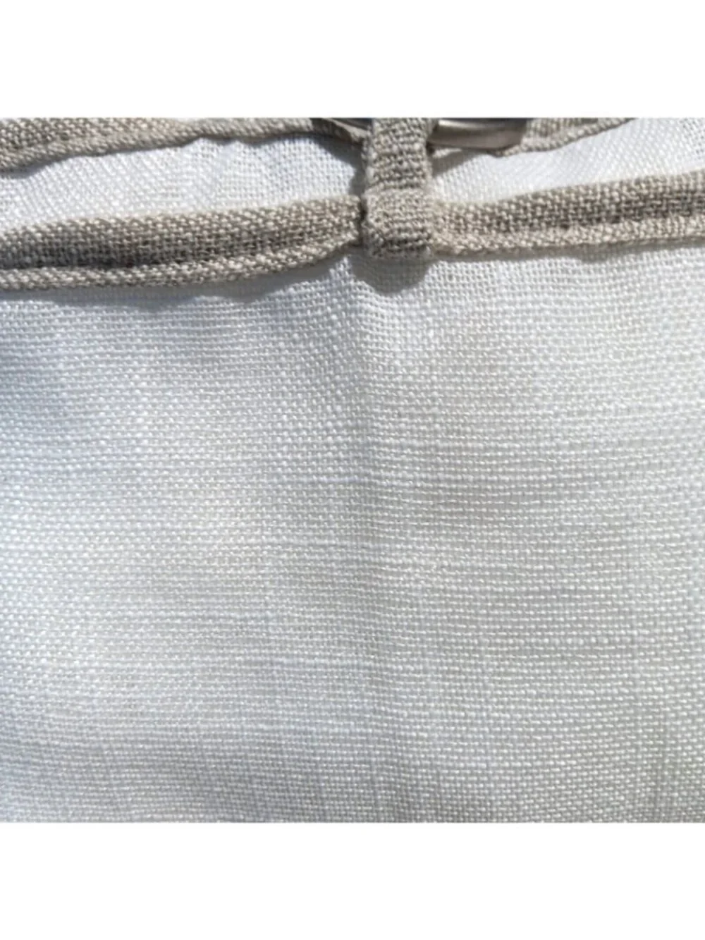 Threshold White & Brown Contrast Top Edge Sheer Single Curtain Panel 54